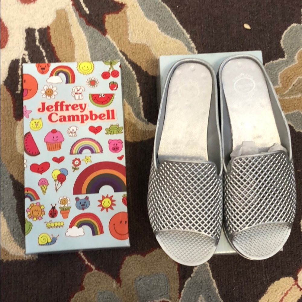 Jeffrey Campbell Silver Jelly Shoes, Size 8